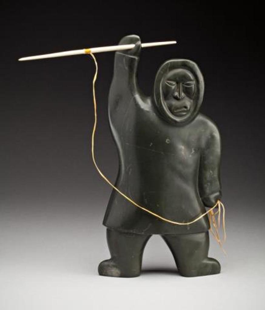 Johnassie Kavik (1916-1984) - Sanikiluaq, Standing Hunter with Harpoon and Line, late 1960s or early 1970s