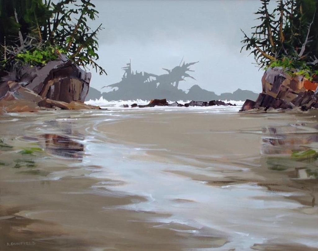 Allan Dunfield (1950) - Behind The Surf (Crystal Cove Near Tofino)