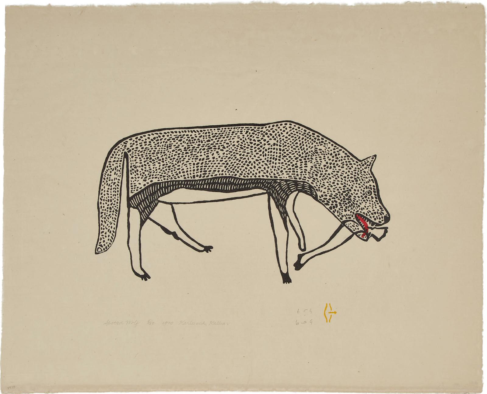 Harold Qarliqsaq (1928-1980) - Spotted Wolf