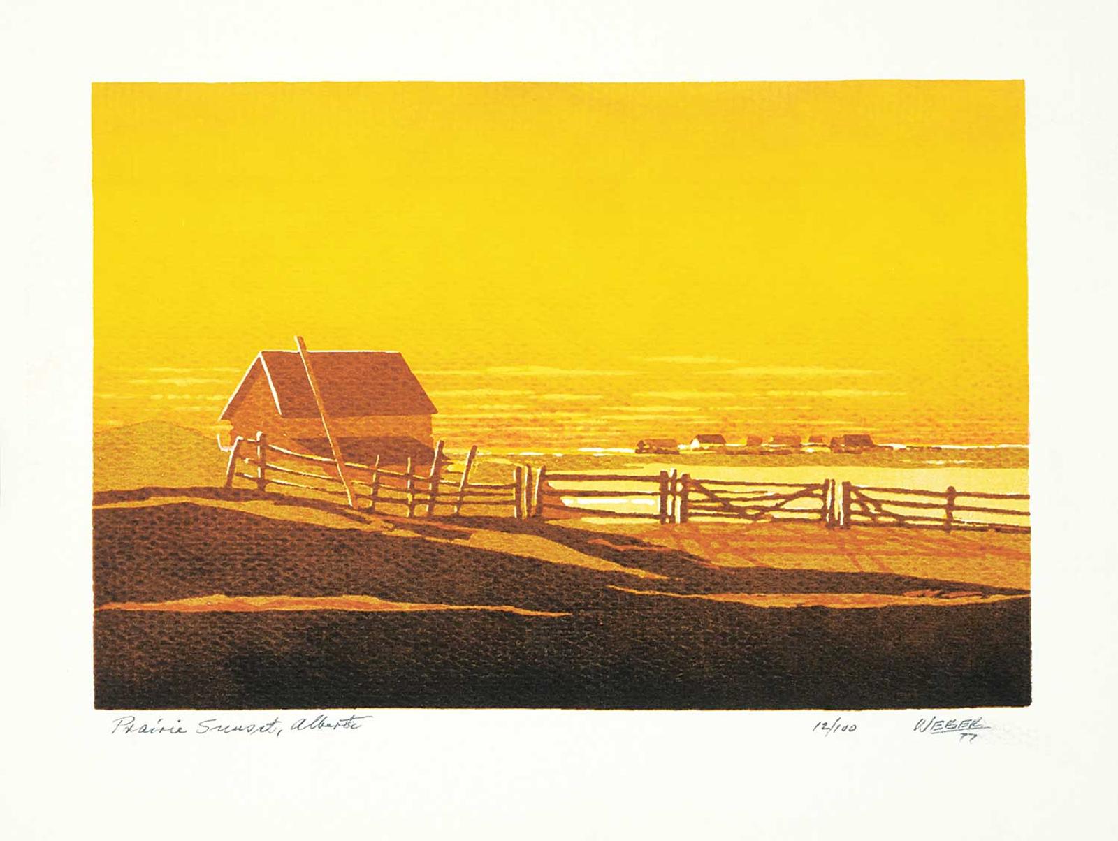 George Weber (1907-2002) - Prairie Sunset, Alberta  #12/100