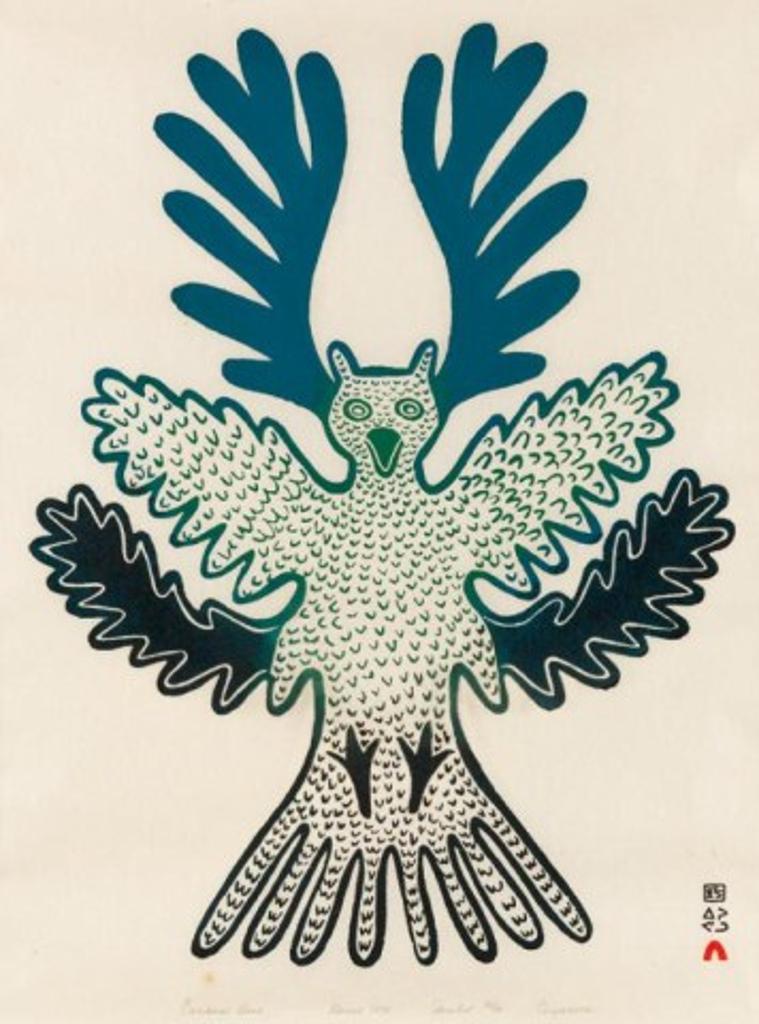 Eliyakota Samualie (1939-1987) - Caribou Bird, 1970 #67, stonecut, 32/50, 21.5 x 16.5 in, 54.6 x 41.8 cm sight, 29.25 x 23.25 in, 74.3 x 59 cm framed