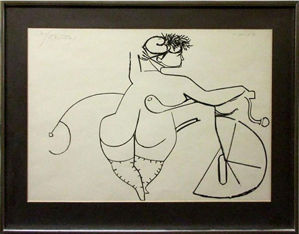 Harold Barling Town (1924-1990) - Nude With Bicycle (French Postcard Series)