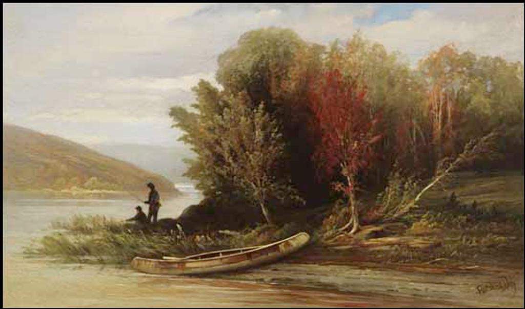 Forshaw Day (1837-1903) - Micmacs Fishing and Birch Canoe