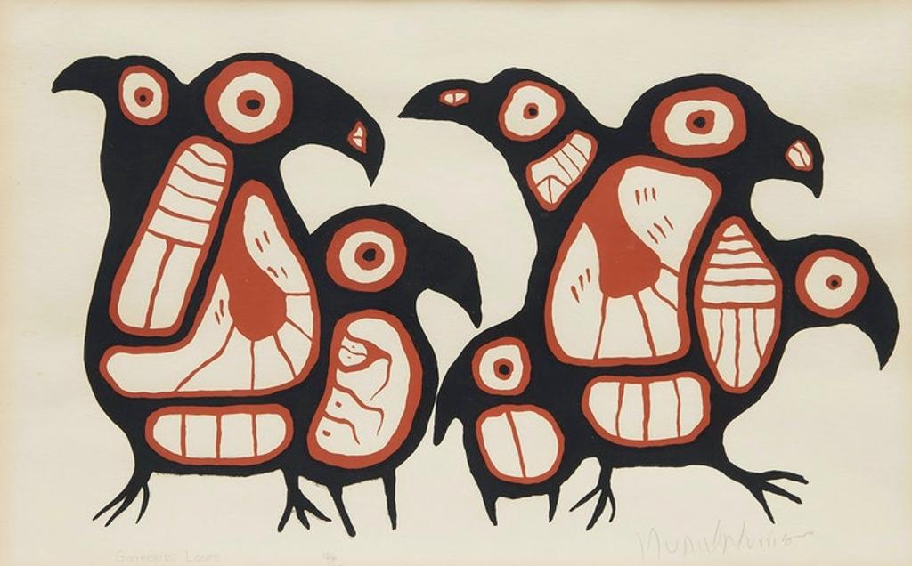 Norval H. Morrisseau (1931-2007) - Gathering Loons