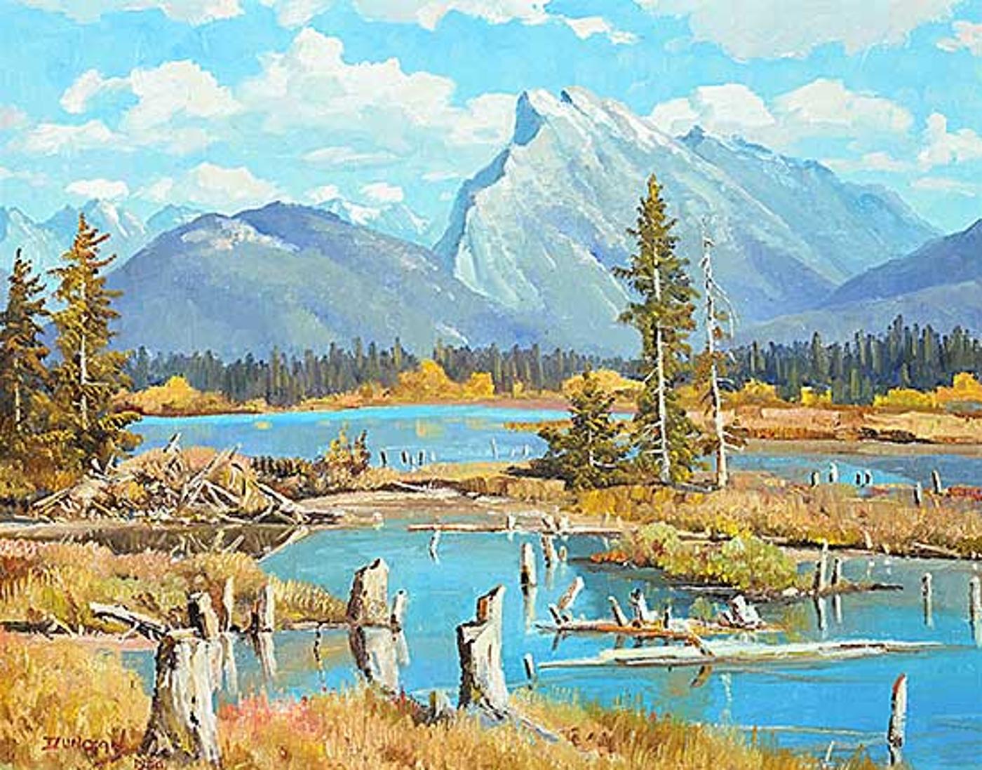 Duncan Mackinnon Crockford (1922-1991) - The Beaver Lodge and Mt. Rundle, Banff, Alberta