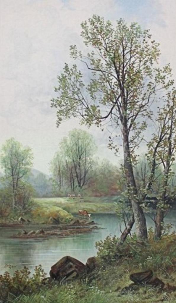 J.W. Gray - Cattle by a Stream