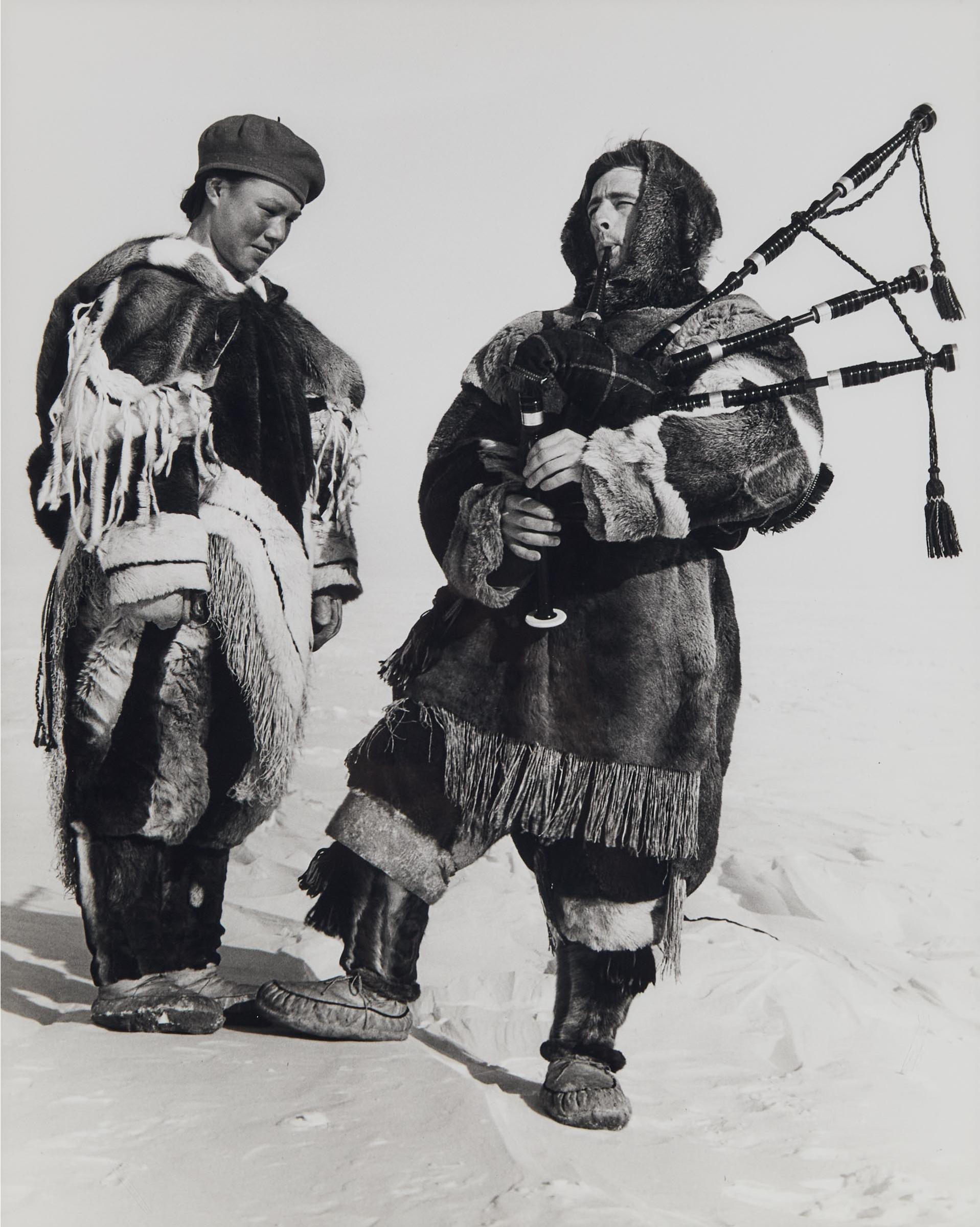 Richard Harrington (1911-2005) - Apprentice Clerk At H.B.C. Post At Baker Lake, N.W.T. Brought His Bagpipe With Him From Scotland, 1950