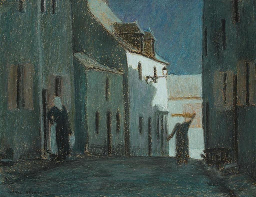 Louis Joseph Octave Belanger (1886-1972) - Untitled - Street Scene at Night