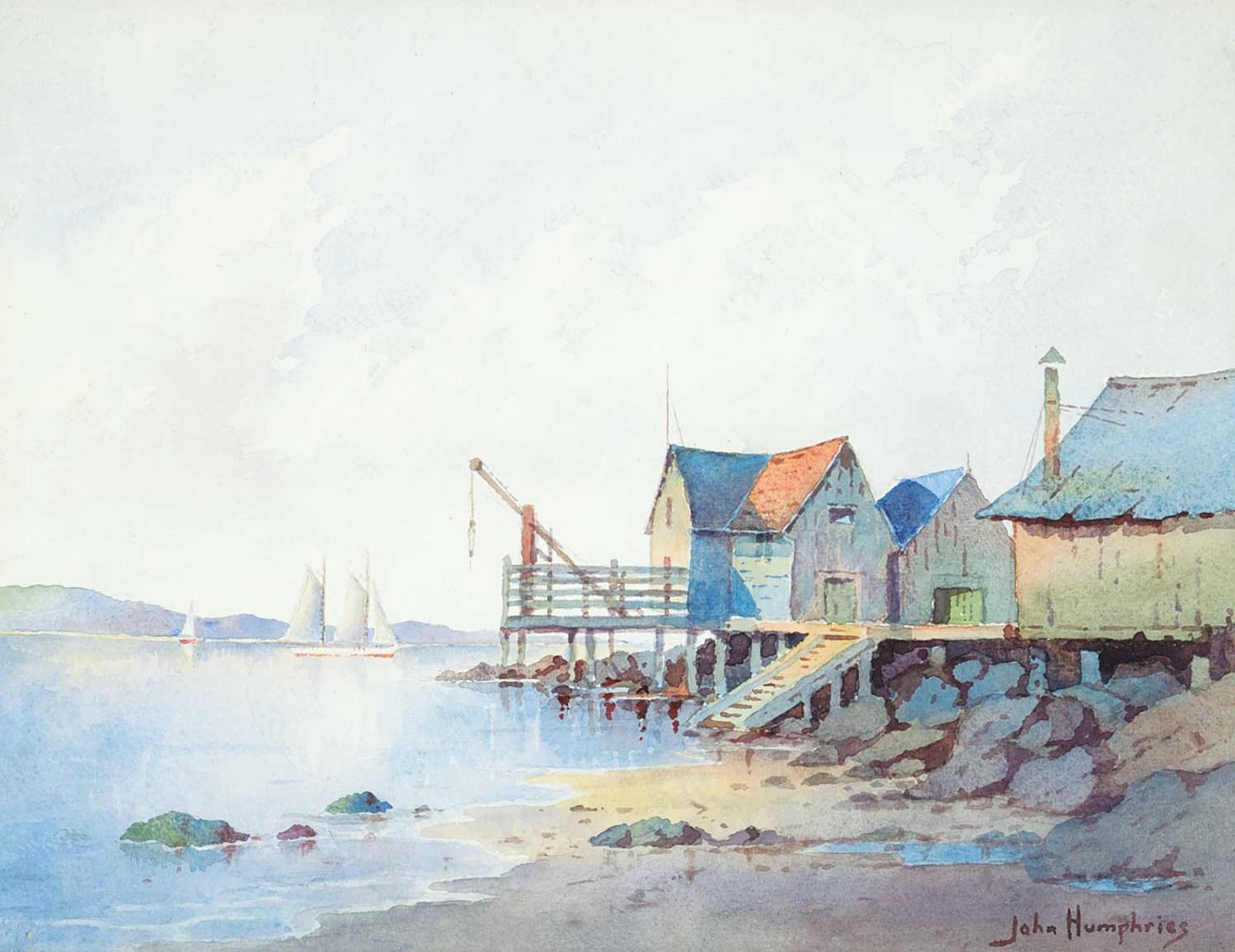 John Humphries - Town Port Scene, Quebec