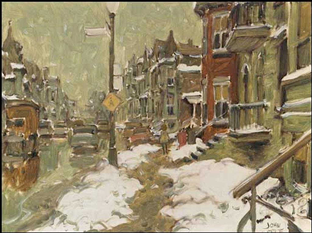 John Geoffrey Caruthers Little (1928-1984) - Old Dorchester Street West at McNicoll, Montreal
