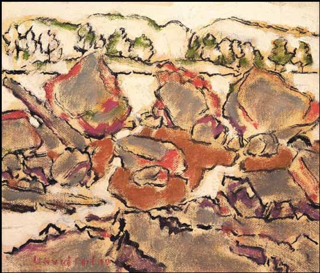 David Browne Milne (1882-1953) - Boulders, Six Mile Lake, Muskoka, Ontario