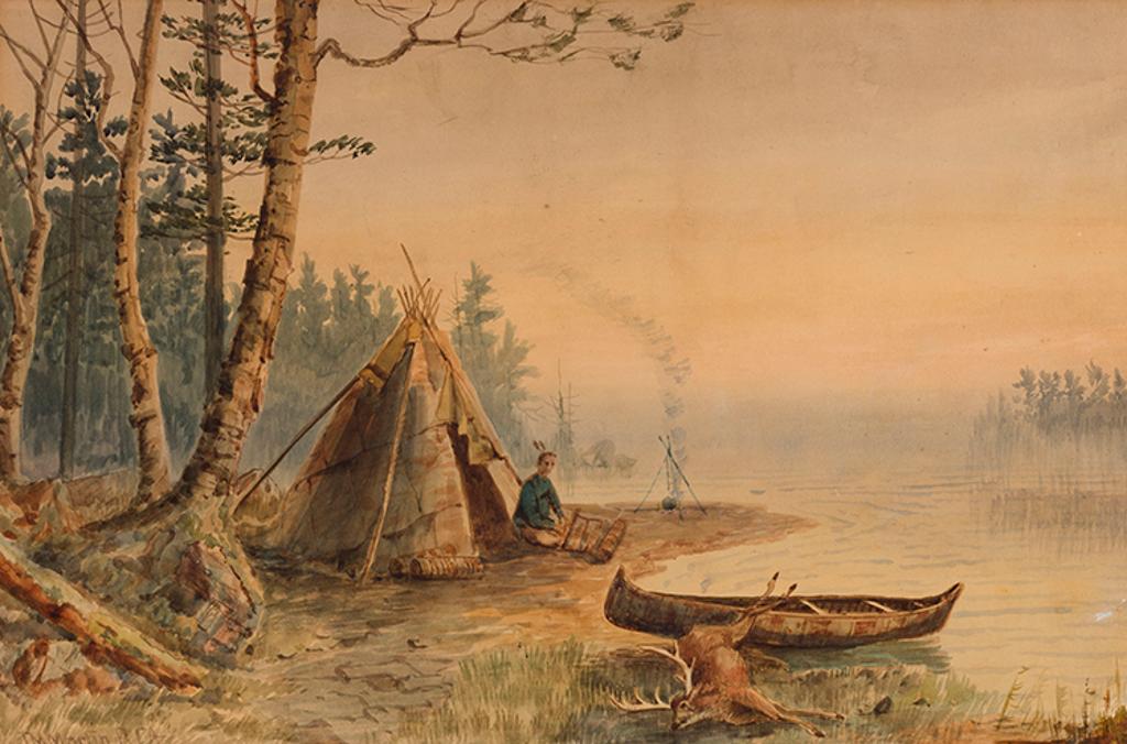 Thomas Mower Martin (1838-1934) - Camp by a Lake
