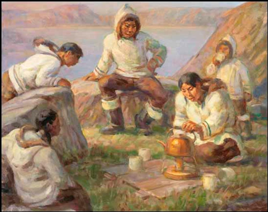 Adam Sherriff Scott (1887-1980) - Eskimo Tea Party, Baffin Island, PQ