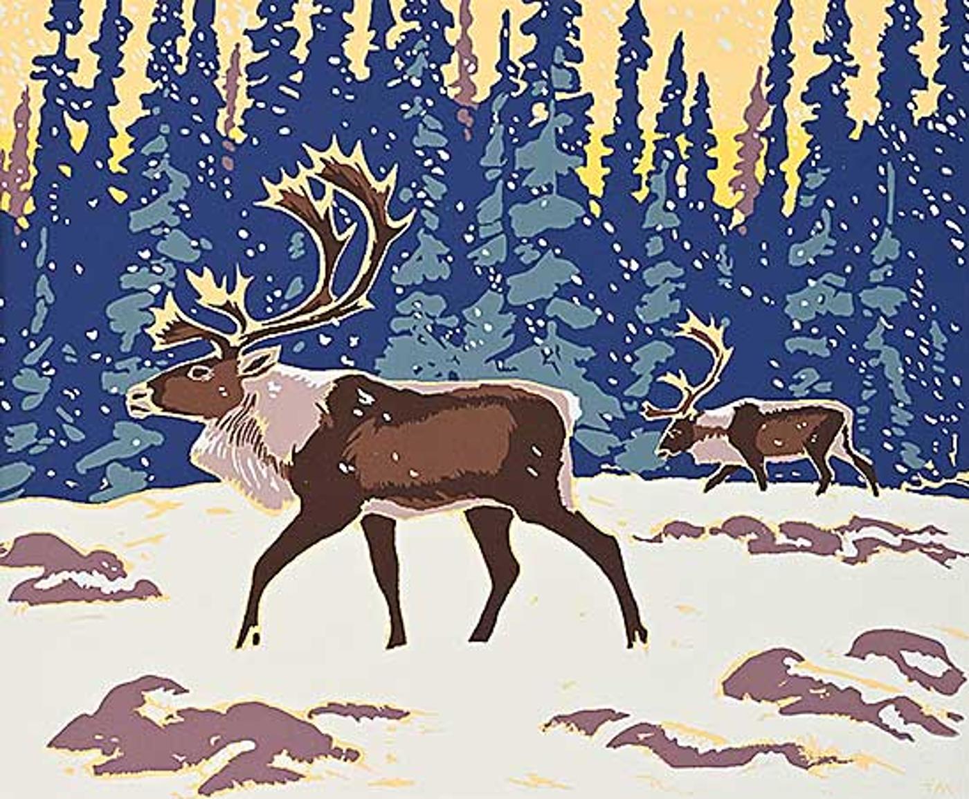 Thoreau MacDonald (1901-1989) - Caribou in Winter