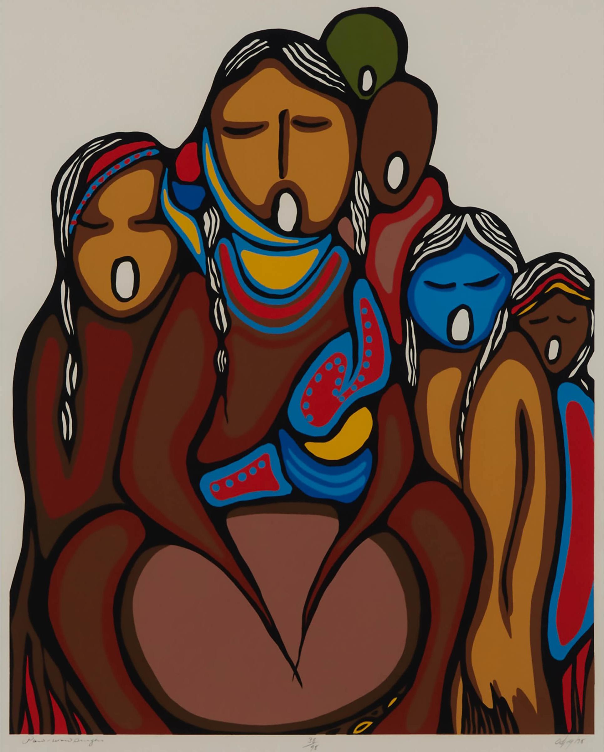 Daphne Odjig (1919-2016) - Pow-Wow Singers