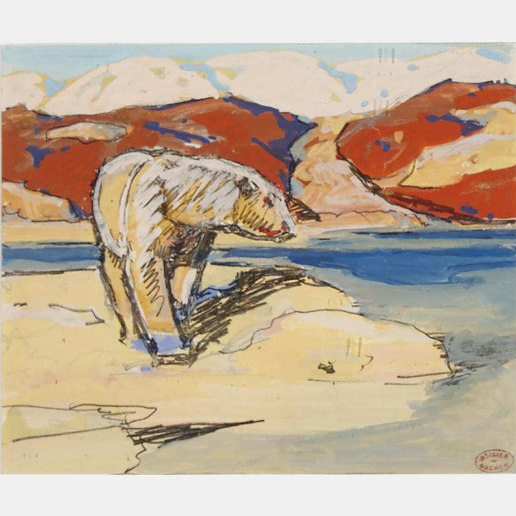 Clarence Alphonse Gagnon (1881-1942) - Two Studies For Le Grand Silence Blanc: A Polar Bear On An Ice Floe And A Hunter Approaching An Arctic Cave; Sold Together With A Copy Of L-F. Rouquette, Le Grand Silence Blanc