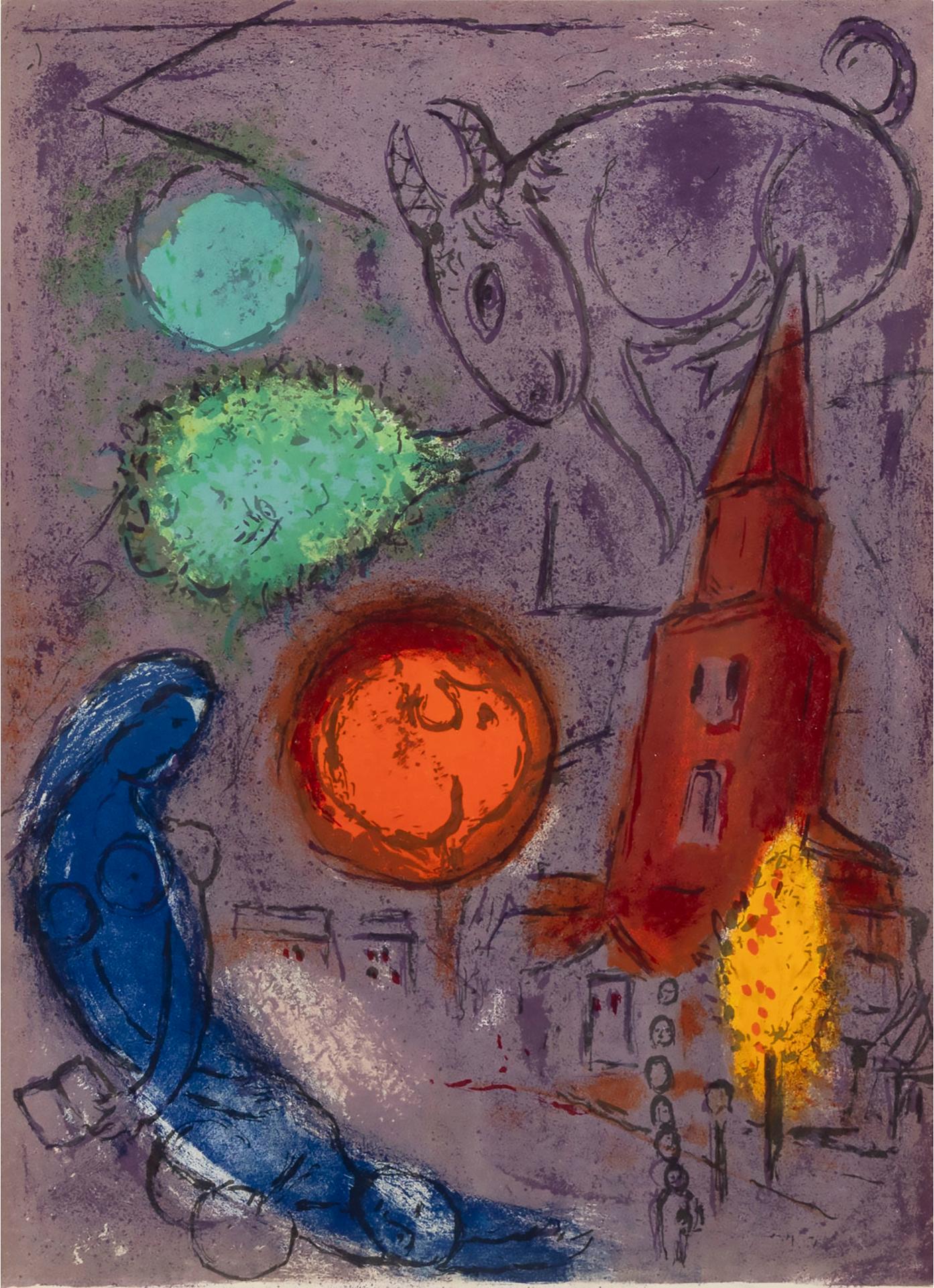 Marc Chagall (1887-1985) - Saint Germain-Des-Prés, From Derrière Le Miroir, 1954 [m. 100; C. Books 24]