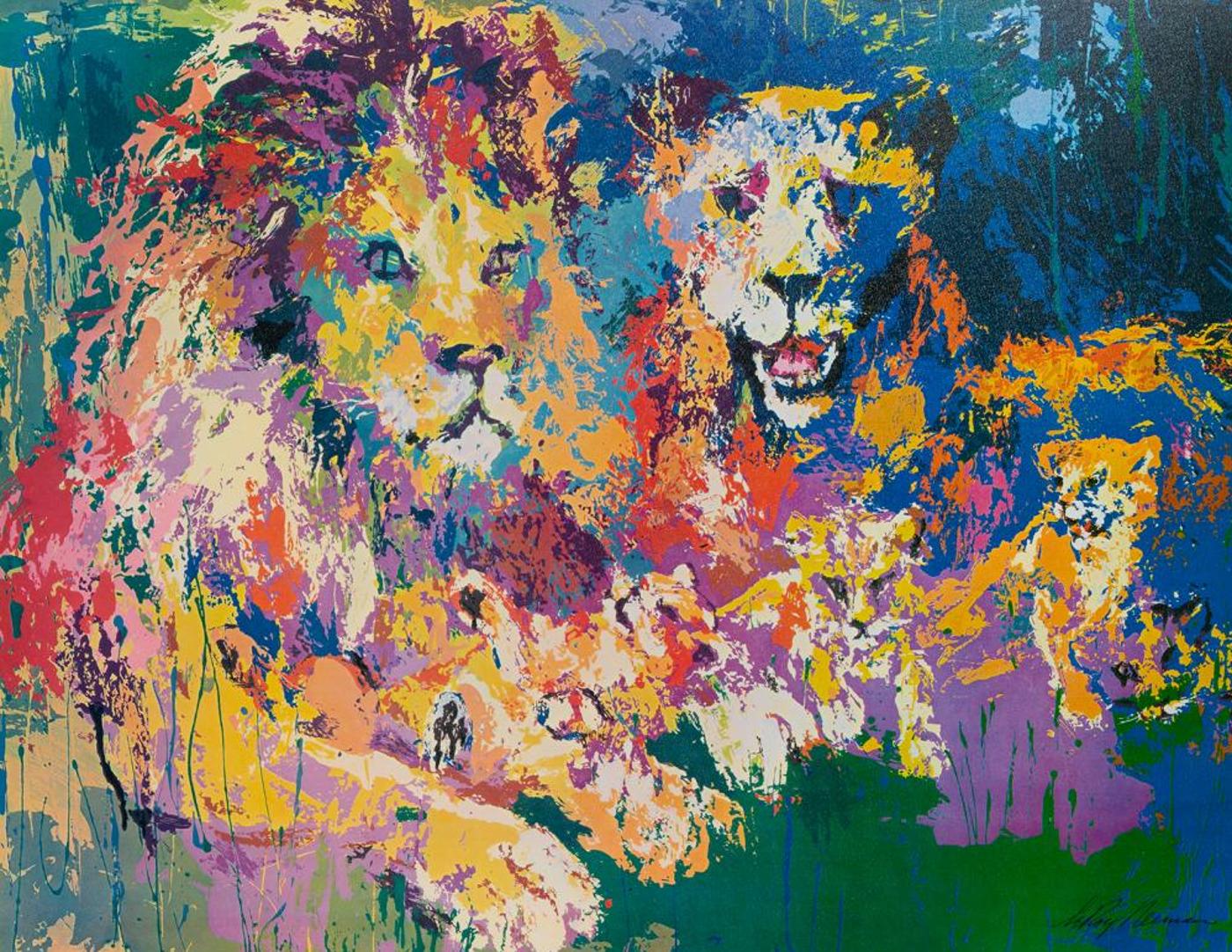 Leroy Neiman (1926-2012) - Lion Pride