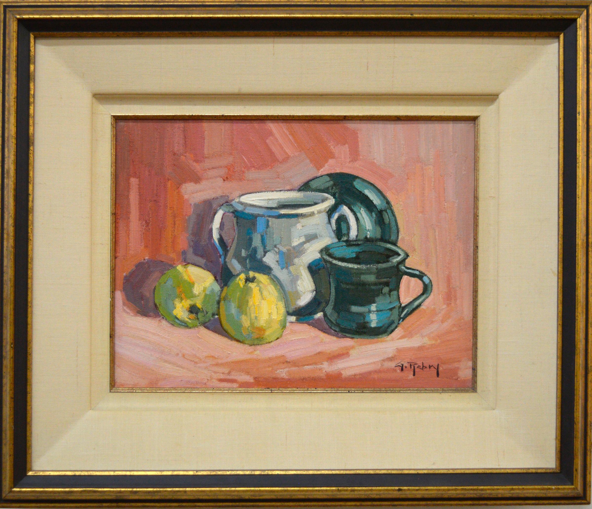 Gaston Rebry (1933-2007) - Nature morte avec fruits et tasses