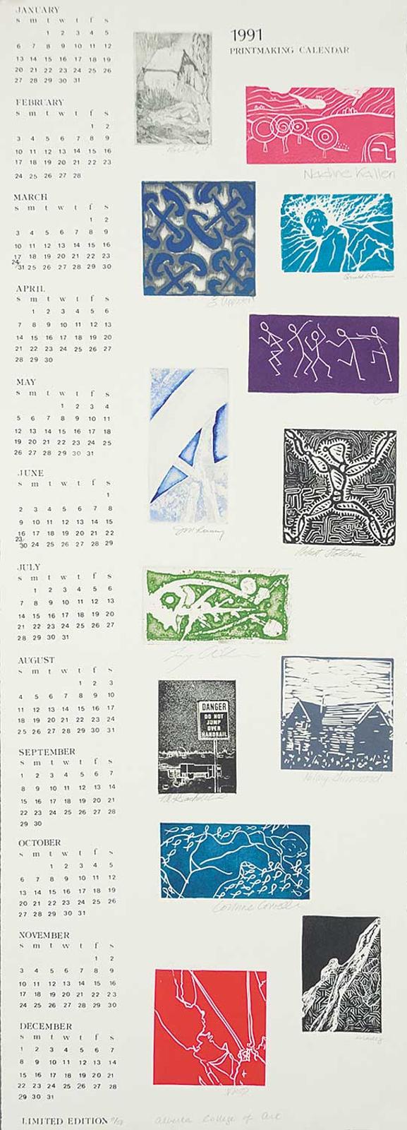 Alberta Craft Council School - 1991 Printmaking Calendar  #29/58