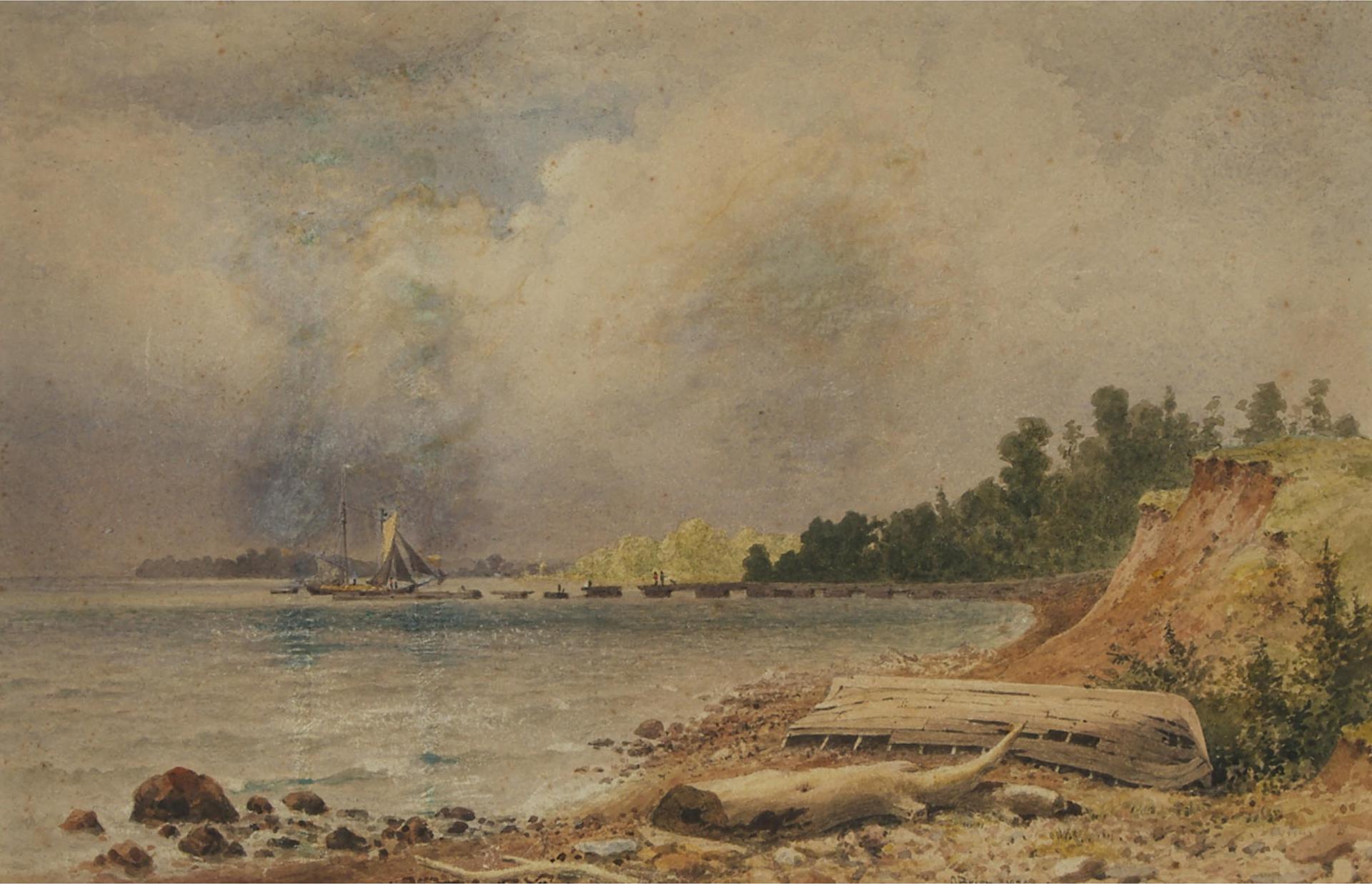 Lucius Richard O'Brien (1832-1899) - Lake Simcoe, The Pier At Beaverton, 1874
