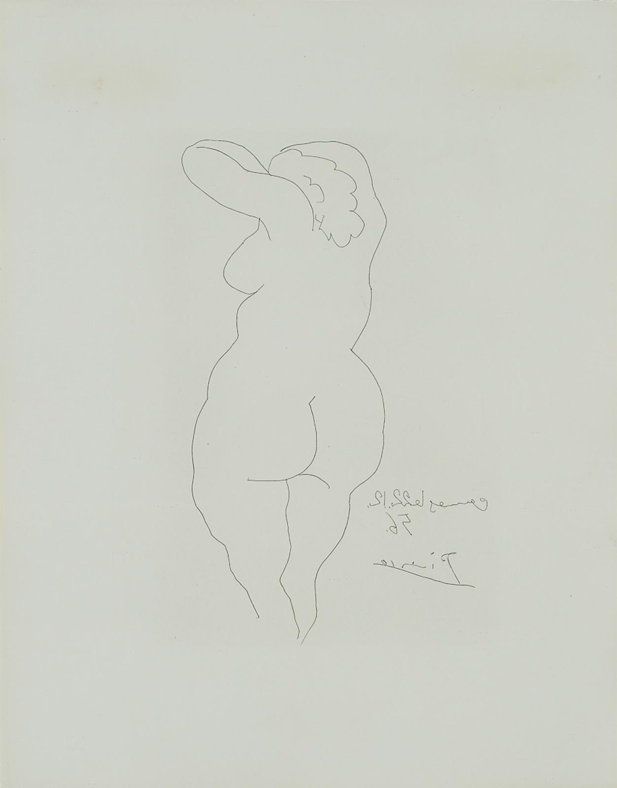 Pablo Ruiz Picasso (1881-1973) - Femme Nue De Dos, 1956 [bloch, 822]