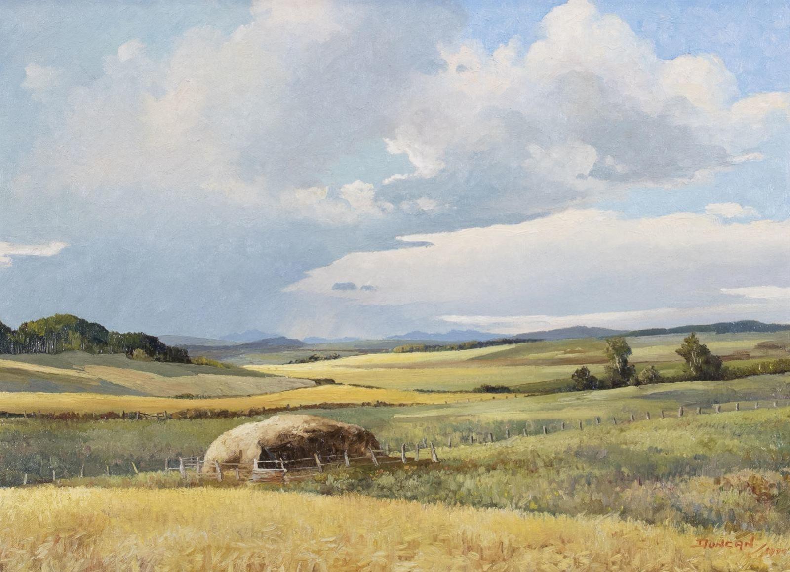 Duncan Mackinnon Crockford (1922-1991) - Farm Land Nr Caroline, Alta.; 1970