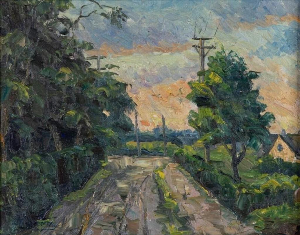 Harold Storey (1888-1965) - Country Road at Sunset