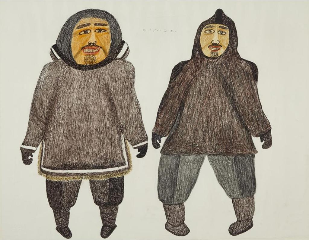 Oshutsiak Pudlat (1908-1992) - Untitled (Two Grinning Hunters)