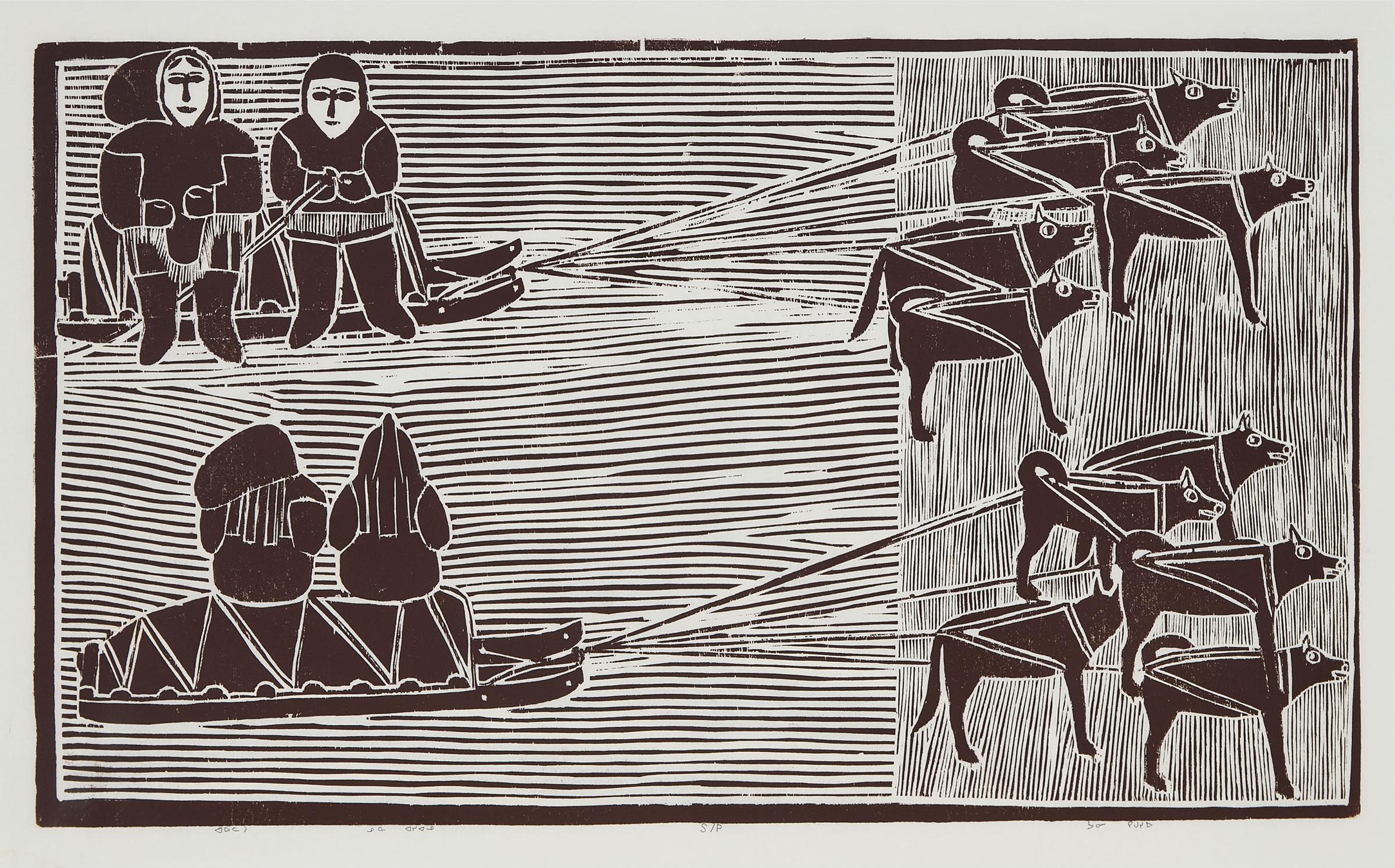 Janet Kigusiuq (1926-2005) - Traveling To Another Place, 1997