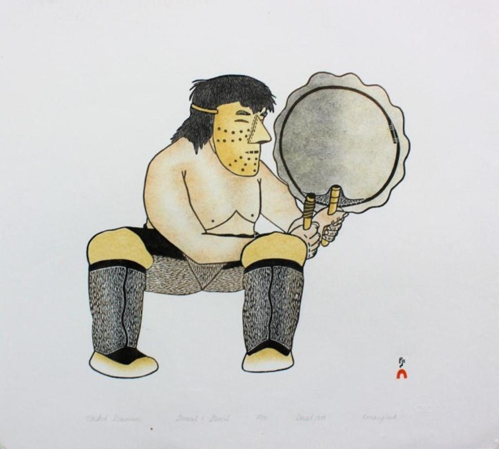 Kananginak Pootoogook (1935-2010) - Stonecut and stencil 39/50