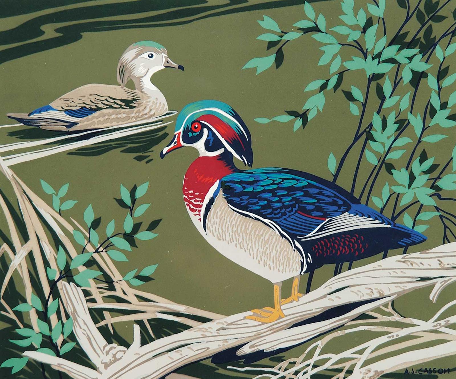Alfred Joseph (A.J.) Casson (1898-1992) - Untitled - Pintail Ducks
