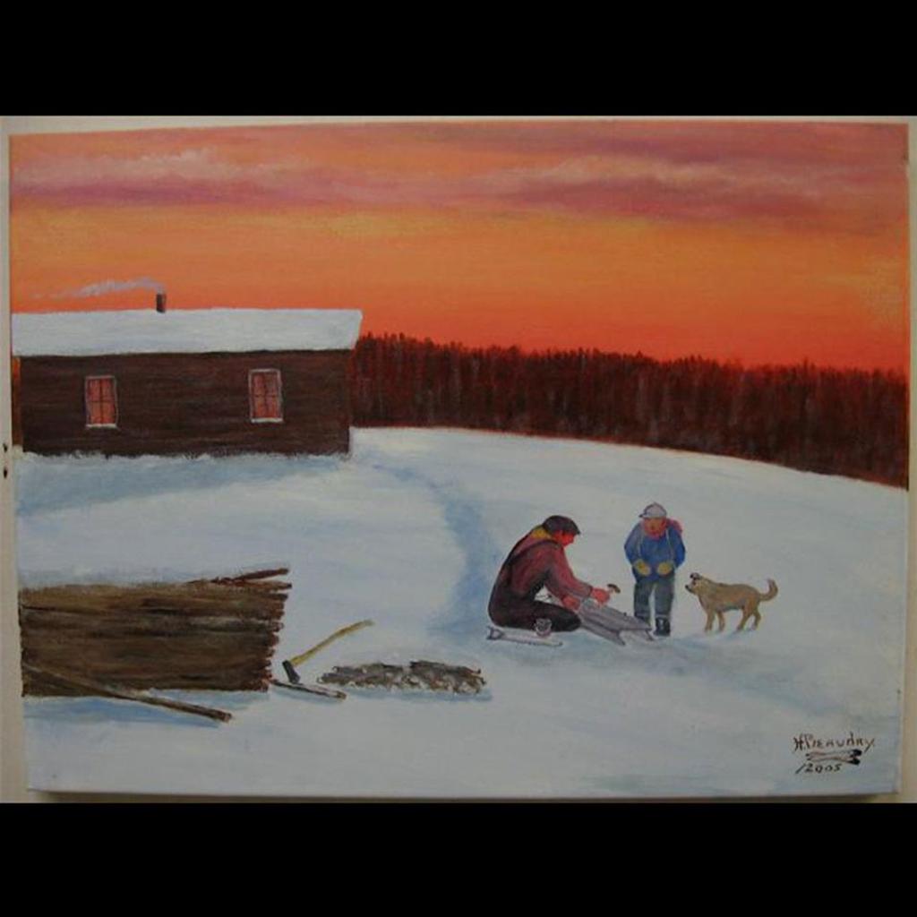 Henry [Askeyjoesno] Beaudry (1921-2016) - Repairing The Sled