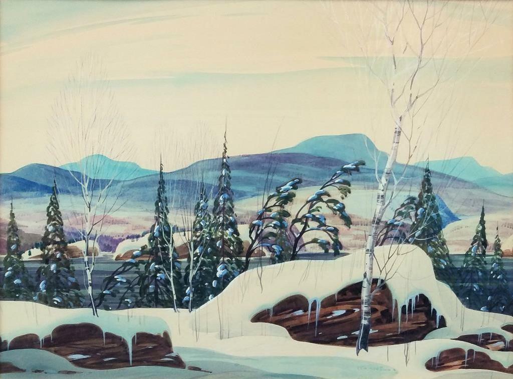 Graham Norble Norwell (1901-1967) - Snow Covered Rocky Outcropping