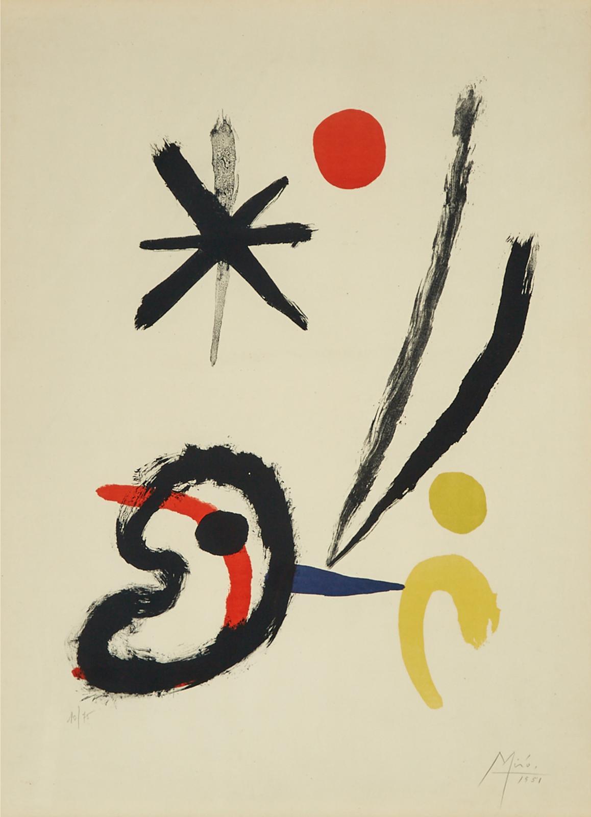 Joan Miró (1893-1983) - L'oiseau Comete (Comet Bird), 1951 [mourlot, 178]