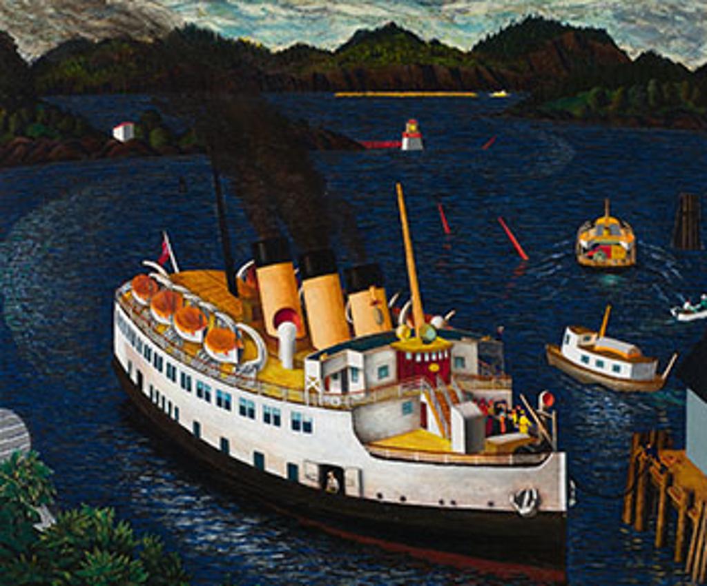 Edward John (E. J.) Hughes (1913-2007) - Steamer Arriving at Nanaimo