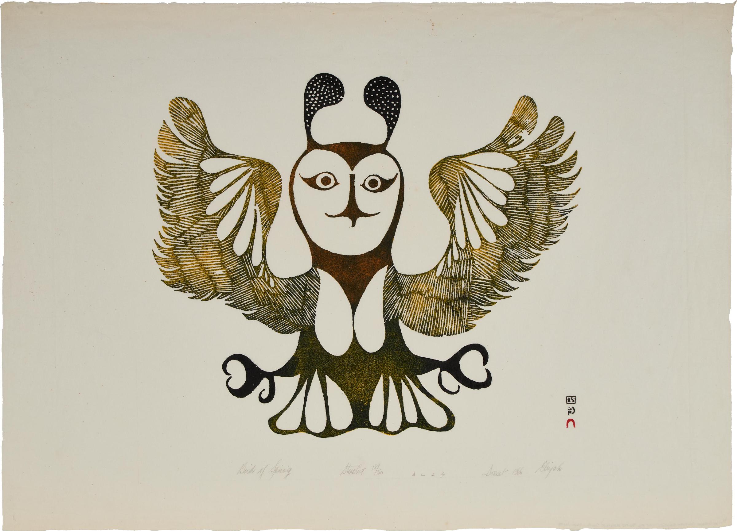 Elijah Pootoogook (1943) - Bird Of Spring, 1966