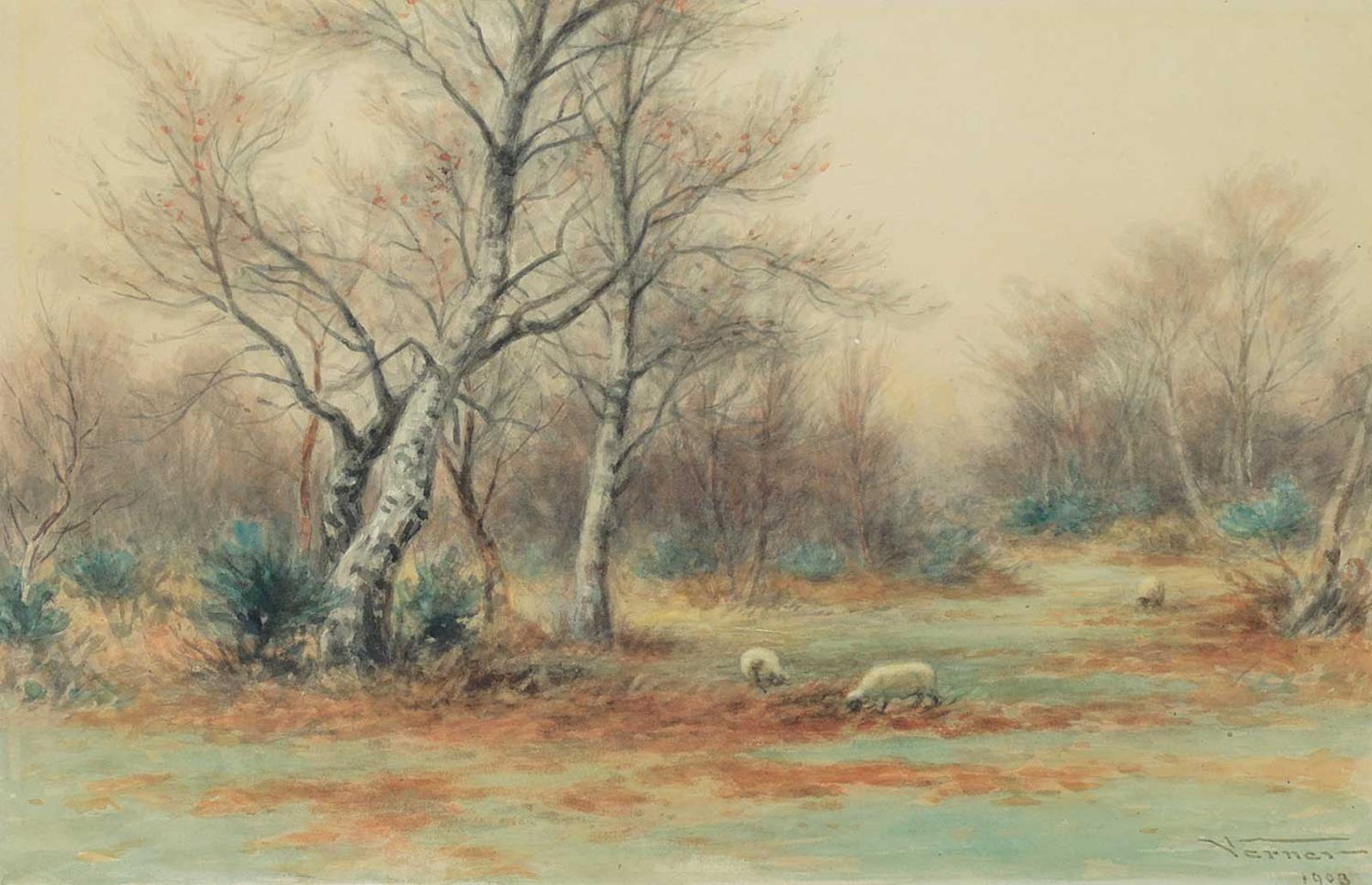 Frederick Arthur Verner (1836-1928) - Untitled - Sheep in the Forest