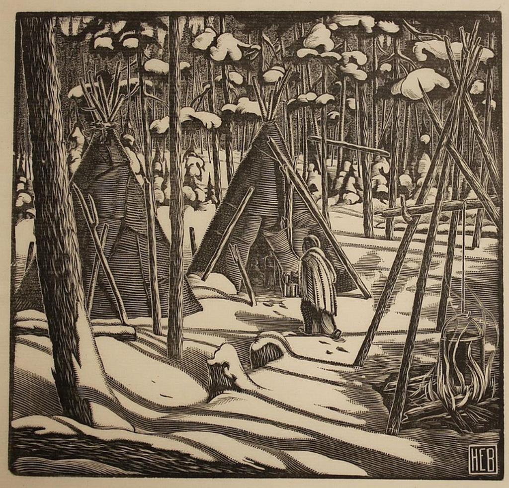 Henry Eric Bergman (1893-1958) - White Morning (Indian Camp)