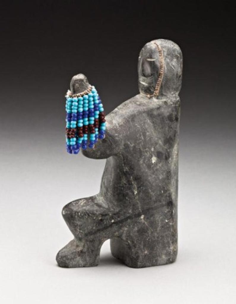 Eva Talooki Aliktiluk (1927-1995) - Grey stone, beads and thread