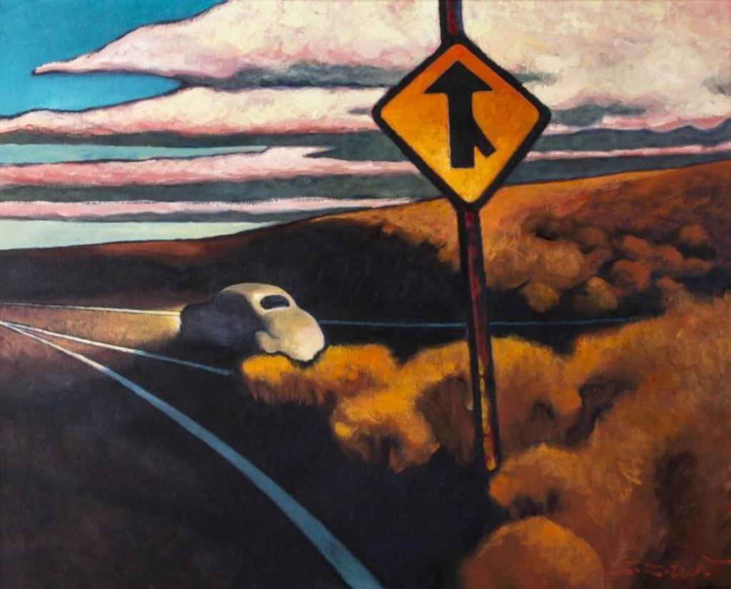 Zhao Bai (ZZ) Wei (1957) - Untitled - Car & Road sign