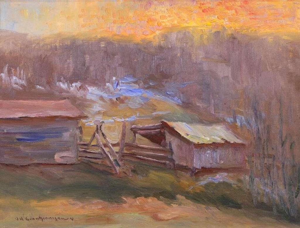 Orestes Nicholas (Rick) Grandmaison (1932-1985) - Autumn Sundown (Alberta); 1986