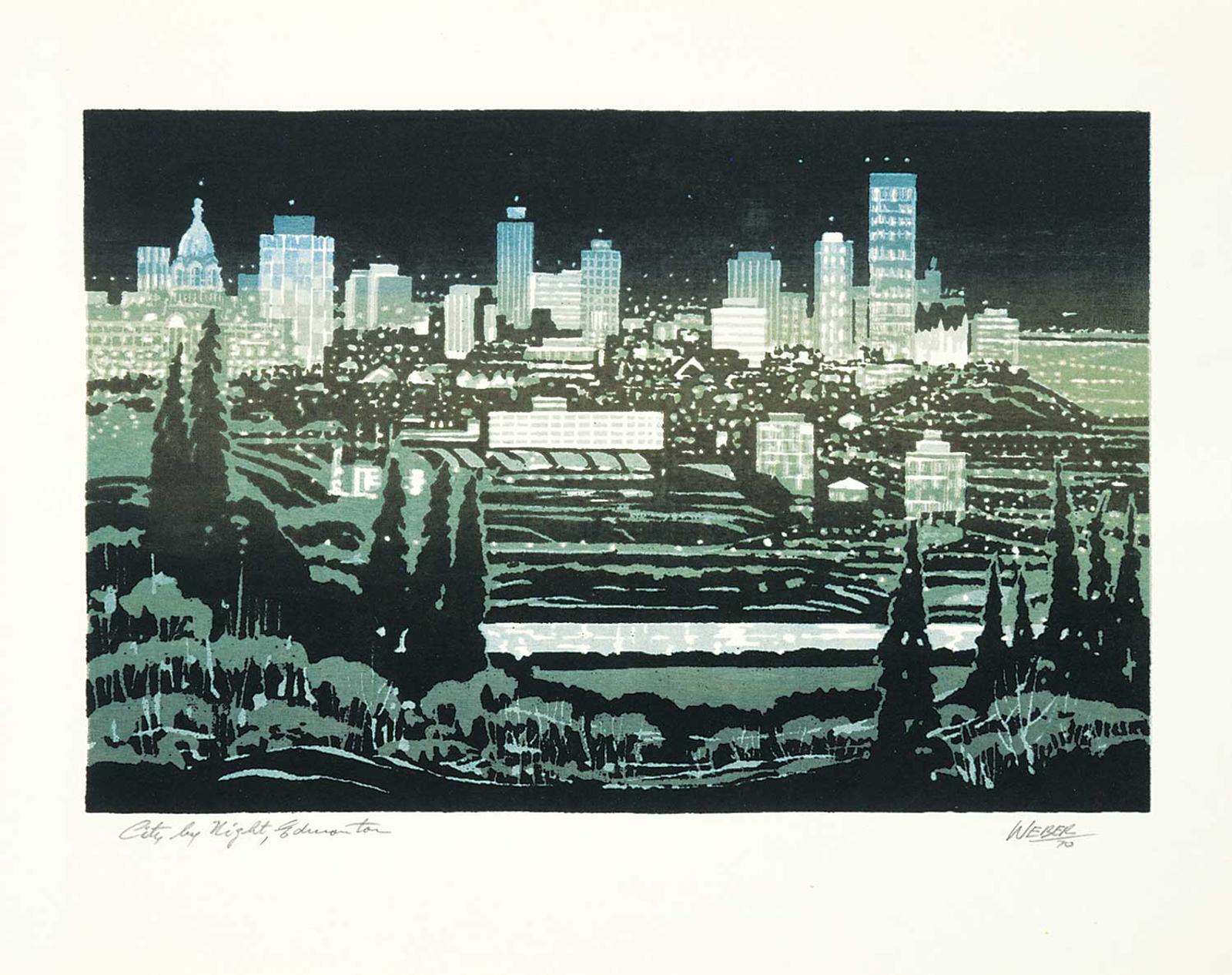 George Weber (1907-2002) - City by Night, Edmonton