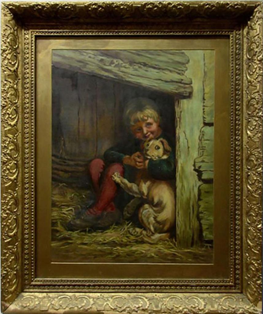 Belva Mcintyre - Young Boy With Dog In Hiding