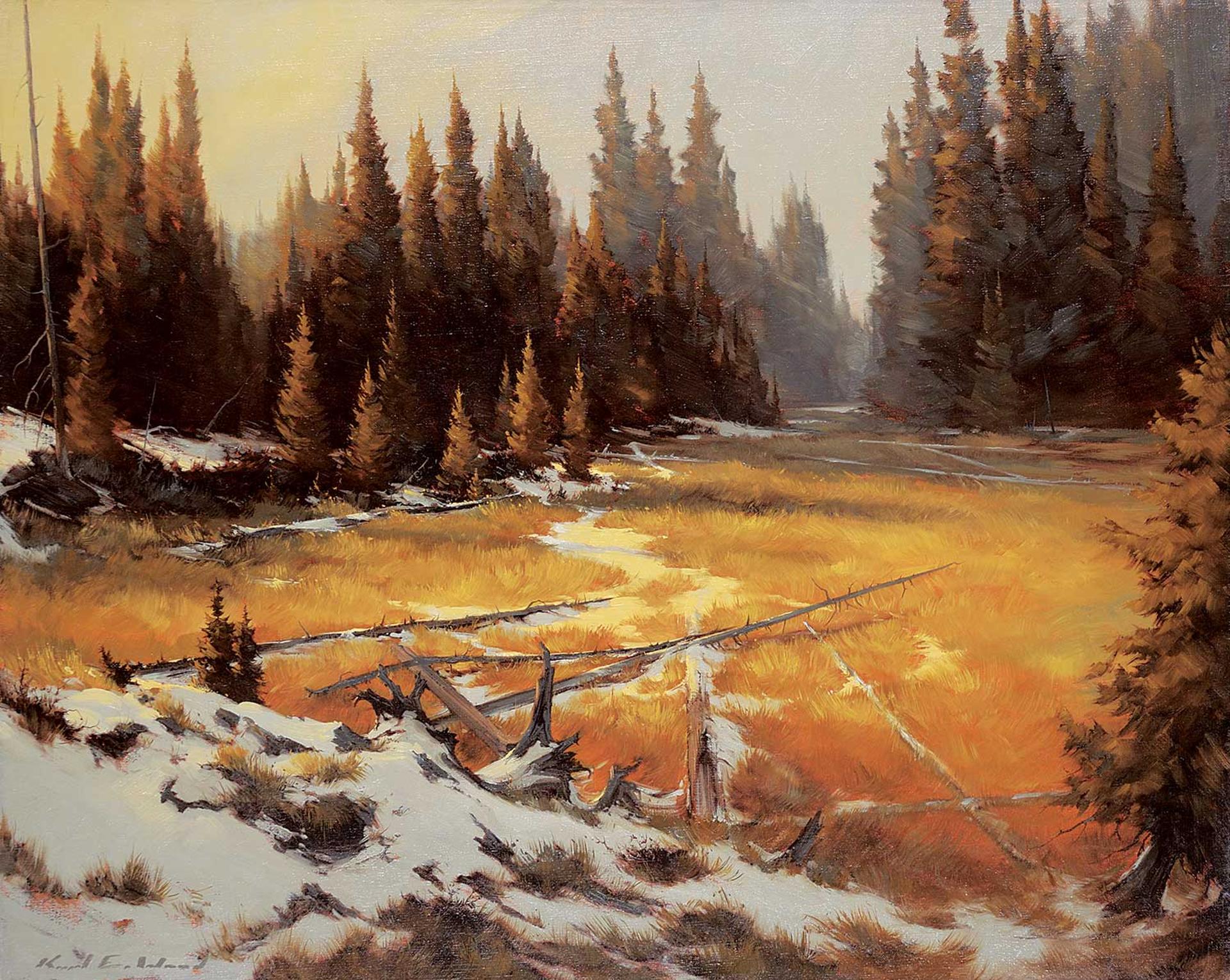 Karl E. Wood (1944-1990) - Autumn Meadows, South of Kelowna