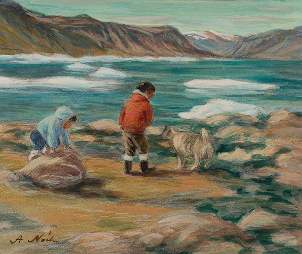 Anna T. Noeh (1926-2016) - Kids on the Beach