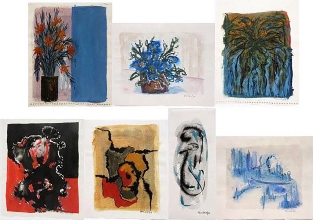 Jack Henry Pollock (1930-1992) - Floral Studies (3); Abstracts (4)