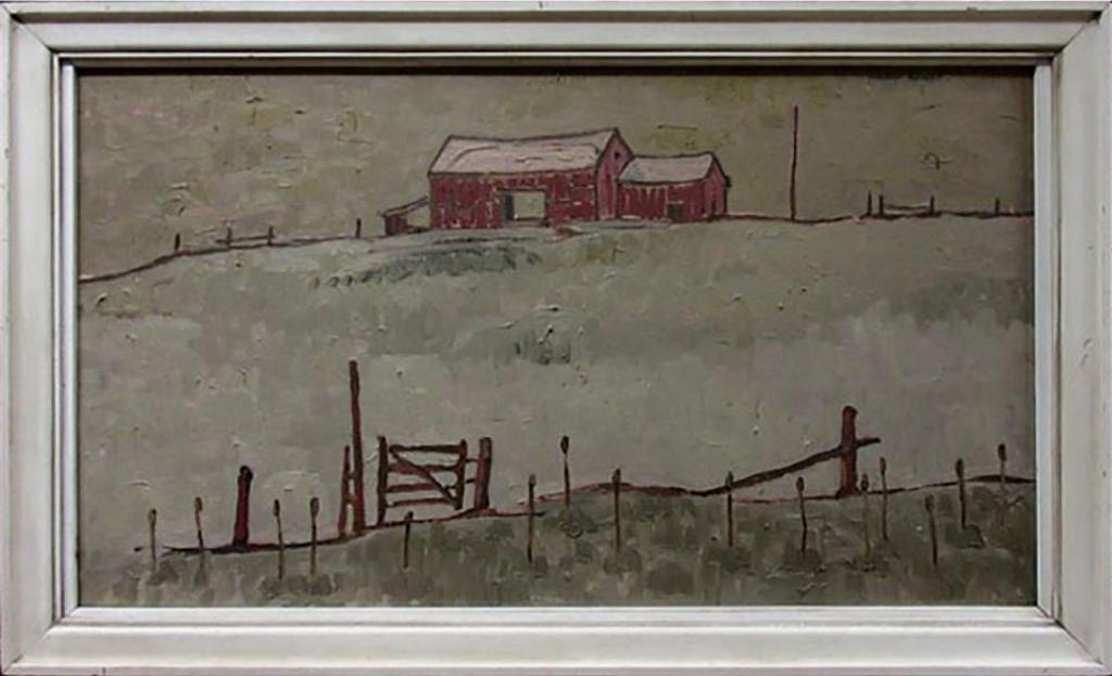 Vincent Thomas (1915-1988) - Farmscape With Red Barn (1972)