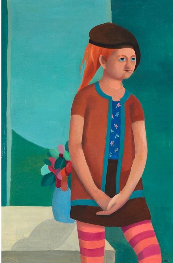 Louise Scott (1936-2007) - Girl With Sriped Stockings, 1966