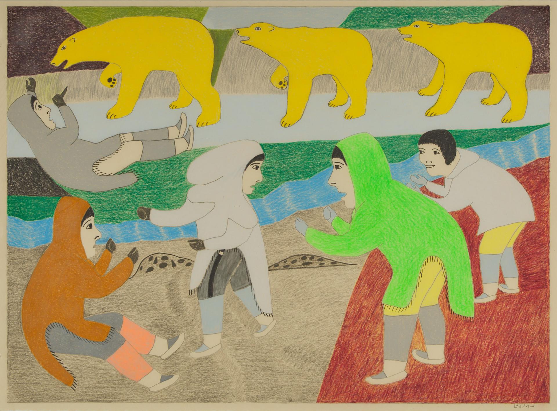 Victoria Mamnguqsualuk (1930-2016) - Untitled (Figures And Bears)